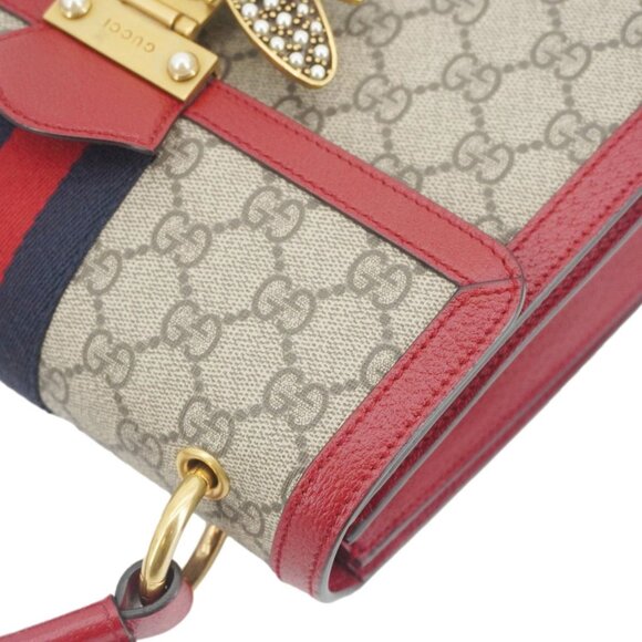 Gucci Queen Margaret Bee GG Supreme Canvas Shoulder Bag Red 476541 - Picture 7 of 16
